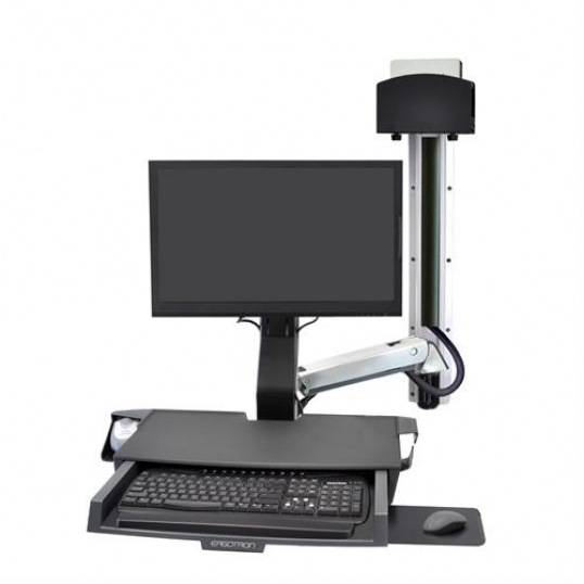 StyleView Sit-Stand Combo System with Worksurface Keyboard Monitor Mount Workstation