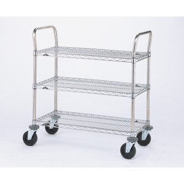 עגלת 3 מדפי רשת 18x36 אינץ' עם ידיות