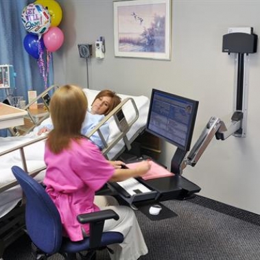 StyleView Sit-Stand Combo System with Worksurface Keyboard Monitor Mount Workstation